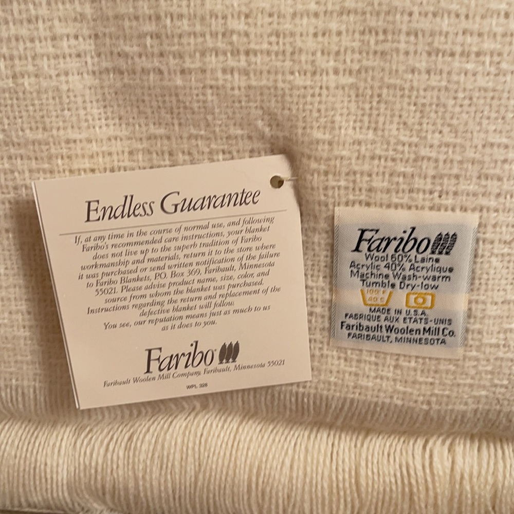 NWT Faribo wool blend Afghan Throw - Picture 3 of 4
